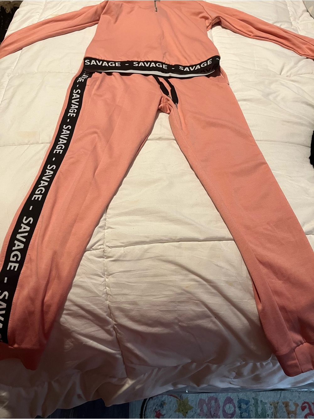 Savage Kids Coral Joggers with Branded Side Tape